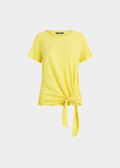 T Shirt Ralph Lauren Tied-Hem Jersey Mulher 71846-FHLY